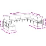 vidaXL Vrtna sedežna garnitura 10 pcs Antracitna Jeklo | Shoptok.si