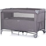 Chipolino putni krevetić RELAX sa spuštajućom bočnom stranicom Charcoal Linen | shoptok.hr