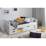 MID.YOU Postelja S Predalom Naomi, 90x200, Bor, Bela, Masivna | Shoptok.si