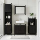 Set ormarića za kupaonicu 2 kom. Crni hrast 65 5 x 34 x 61 cm - Crni hrast Ormar s umivaonikom (2 vrata) + viseći ormar Cijene