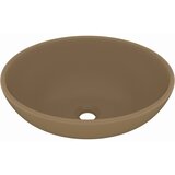 Maison Chic Razkošen Umivalnik - Kopalna umivalnik - Lavabo ovalen mat krem 40x33 cm keramičen, (21684753) Cene