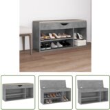 The Living Store Klop za čevlje z blazino betonsko siva 104x30x49 cm inžen. les - Klop Za Čevlje, (21744387) Cene