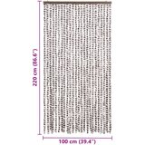  Zastor protiv insekata smeđe-sivi i bijeli 100 x 220 cm šenil | Eponuda.ba