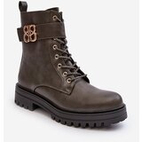 Boto Women's Zip-up Work Boots with Dark Green Decoration Ciossava | Shoptok.si