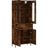  Visoka komoda dimljeni hrast 69,5x34x180 cm konstruiranog drva | shoptok.hr