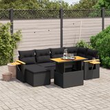 vidaXL 7-dijelni set vrtnih sofa od poliratana s jastucima crni | shoptok.hr