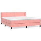  The Living Store Box spring postelja z vzmetnico roza 160x200 cm žamet - Box Spring Postelja, (21492457) | Shoptok.si