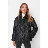 Trendyol Black Oversize Shawl Collar Quilted Coat | Shoptok.si