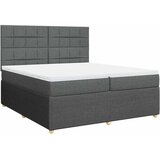  Krevet s oprugama i madracem tamnosivi 200 x 200 cm od tkanine | shoptok.hr