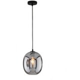 Fischer & Honsel Črna viseča svetilka s steklenim senčilom ø 21 cm Nayla – Cene