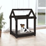 Krevet za pse crni 61x50x70 cm od masivne borovine | Eponuda.com