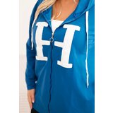 Kesi Women's Plus Size cotton hoodie with a large letter H cobalt blue | shoptok.hr