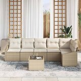  Sjedeća garnitura za vrt 7 kom. Bež i krema poliratan 288,5 x 123,5 x 85 cm | Shoptok.si