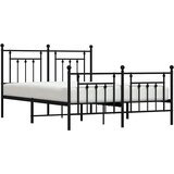  Metalni okvir kreveta uzglavlje i podnožje crni 140x190 cm | shoptok.hr