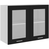 vidaXL viseča steklena omarica črna 80x31x60 cm iverna plošča, (20621070) | Shoptok.si
