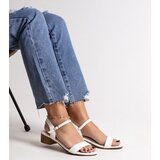 Gemre White low-heeled sandals Basina | ePonuda.com