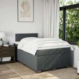 vidaXL Box spring postelja z vzmetnico temno siva 120x190 cm blago | Shoptok.si