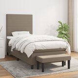  s oprugama i madracem smeđesivi 90x190 cm od tkanine | shoptok.hr