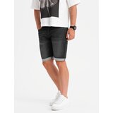Ombre Men's denim shorts with rolled up leg - black | shoptok.hr