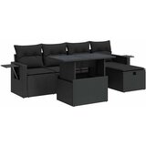 vidaXL 6-dijelni set vrtnih sofa s jastucima crni od poliratana | shoptok.hr