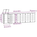  Spremište za 6 kanta za otpad sivo 414 x 79 x 117 cm čelično | shoptok.hr