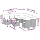  Set sofe s jastukom 9 pcs Crna i Tirkizna poliratan | shoptok.hr