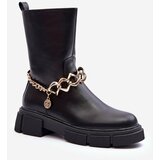 Kesi Leather boots with black Pugen chain Cene