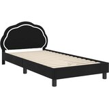 Krevet za djecu s uzglavljem Crna 90 x 190 cm Baršun | Eponuda.com