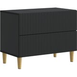 vidaXL Noćni ormar s ladicama Crna 62 x 34 5 x 48 cm Konstruirano drvo - Crna | shoptok.hr