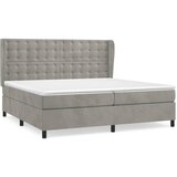 The Living Store Box spring postelja z vzmetnico svetlo siva 200x200 cm žamet - Box Spring Postelja, (21489825) | Shoptok.si