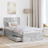  Okvir za krevet s uzglavljem Betonski sivi 100 x 200 cm | shoptok.hr