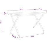  Stol za blagovanje s prirodnim rubom 140 x 70 x 75 cm Prirodna - Prirodna i crna 140 x 70 x 75 cm Živi rub | shoptok.hr