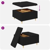  Shranjevalna tabureta z blazino Črna 80 x 80 x 45 cm blago, (5000208391) | Shoptok.si