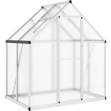  The Living Store Rastlinjak z okvirjem srebrn 169x114x195 cm aluminij - Rastlinjak, (21456202) | Shoptok.si