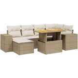 7-dijelni set vrtnih sofa od poliratana s jastucima bež | shoptok.hr