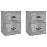  Zidni noćni ormarići 2 kom siva boja betona 41,5x36x53 cm | shoptok.hr