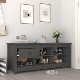 Ormarić za cipele sivi 110 x 38 x 45,5 cm od masivne borovine | Eponuda.com