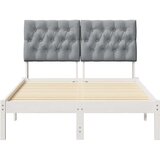 vidaXL Krevetni okvir s tapiciranim uzglavljem Bijelo 120 x 200 cm | shoptok.hr