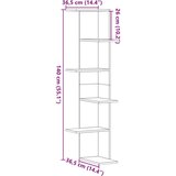 vidaXL Kutna zidna polica boja hrasta 36,5x36,5x140 cm drvena | shoptok.hr