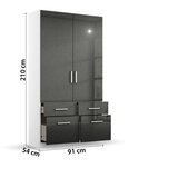 Rauch Möbel omara s klasičnimi vrati, siva, bela | Shoptok.si