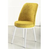 Hanah home set trpezarijskih stolica Dexa 2 kom, senf žuta tkanina Babyface, bele metalne noge | Eponuda.com