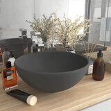  Luksuzni okrugli umivaonik mat tamnosivi 32,5 x 14 cm keramički | shoptok.hr
