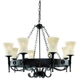 Searchlight Cartwheel Lestenec z 8 lučmi, več krakov, črne barve, E27, (22101237) | Shoptok.si