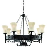 Searchlight 0818-8BK - Luster na lancu CARTWHEEL 8xE27/60W/230V crna | Eponuda.com