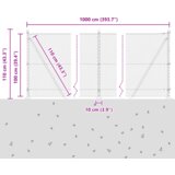 vidaXL Šestkotna ograja siva 1x10 m jeklo, Ograje z osnovnimi ploščami 7 kos Ø32mm 110cm pocinkan jeklo | Shoptok.si