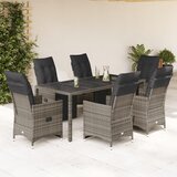  7-dijelni vrtni bistro set od poliratana s jastucima sivi | shoptok.hr