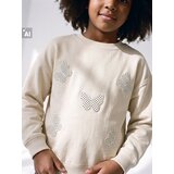 Sinsay Crewneck majica s pamukom i našivcima u obliku leptira | shoptok.hr