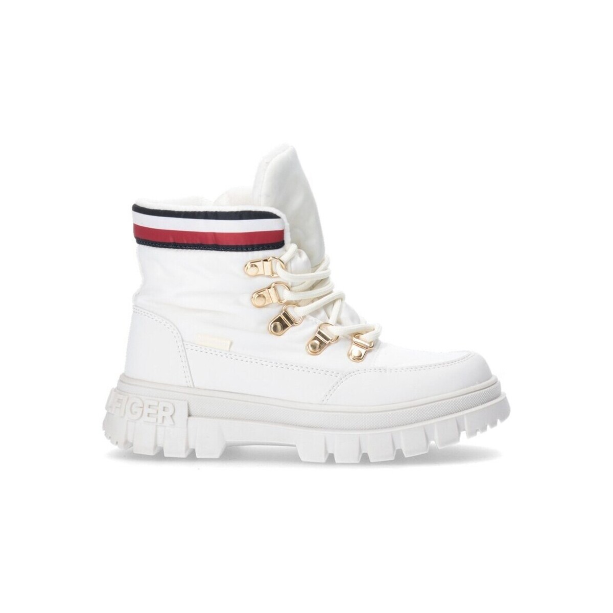 Tommy Hilfiger Visoke superge Lace-up Bootie Ivory Bela Cene