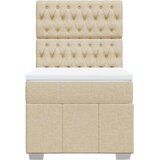 vidaXL Box spring postelja z vzmetnico krem 80x200 cm blago, (21321631) | Shoptok.si