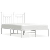  Metalni okvir za krevet s uzglavljem bijeli 120x200 cm | shoptok.hr